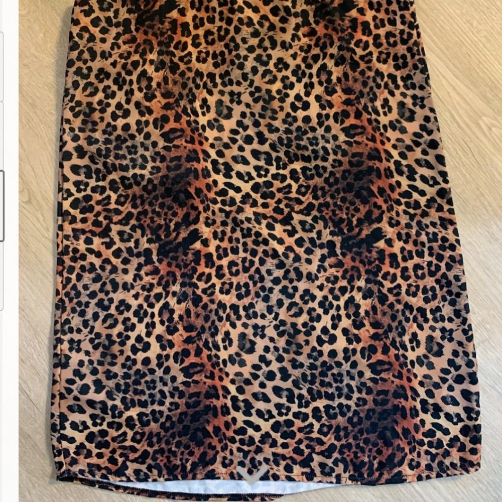 Collusion Graphic Mini Leopard Dress Slip Dress - Picture 3 of 4